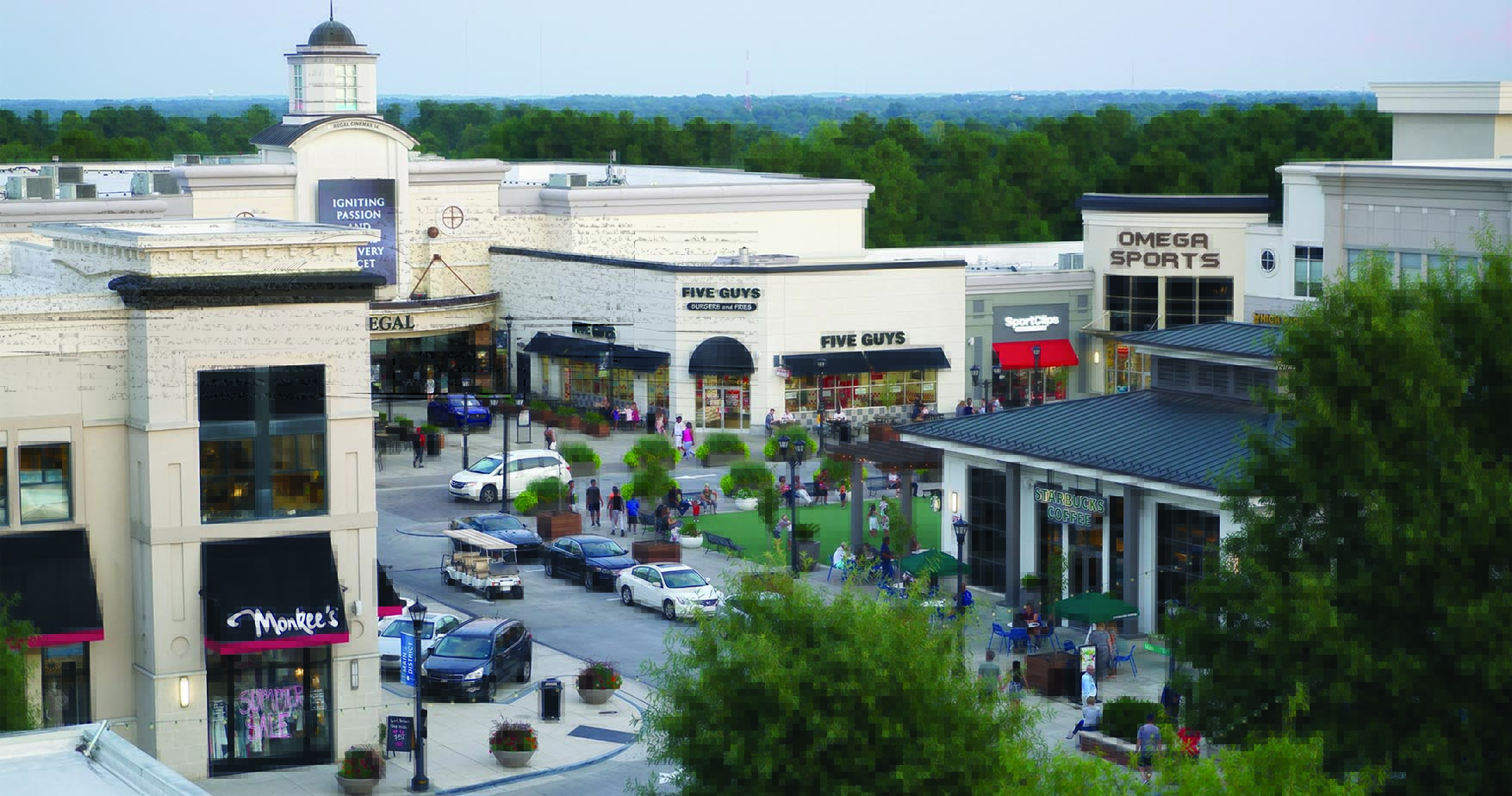 Vine North Hills - View of the neighborhood, specifically Regal Cinemas, omega sports, and five guys