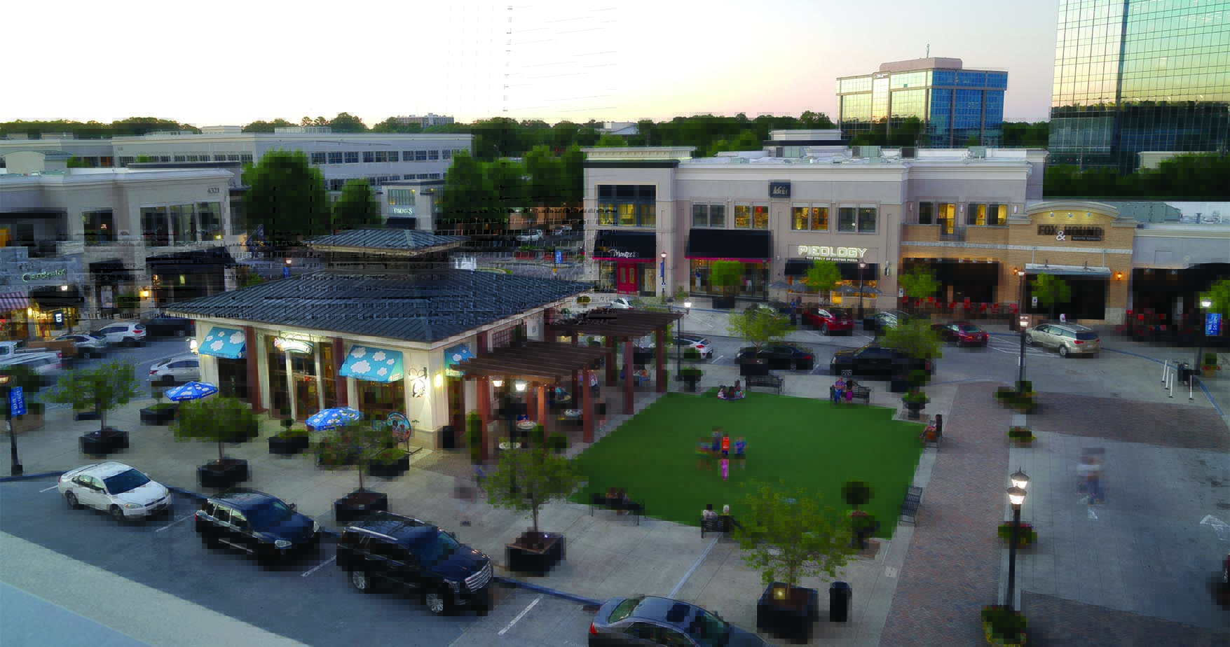 Vine North Hills - View of the neighborhood, specifically Ben & Jerry's and Pieology